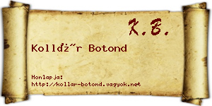 Kollár Botond névjegykártya